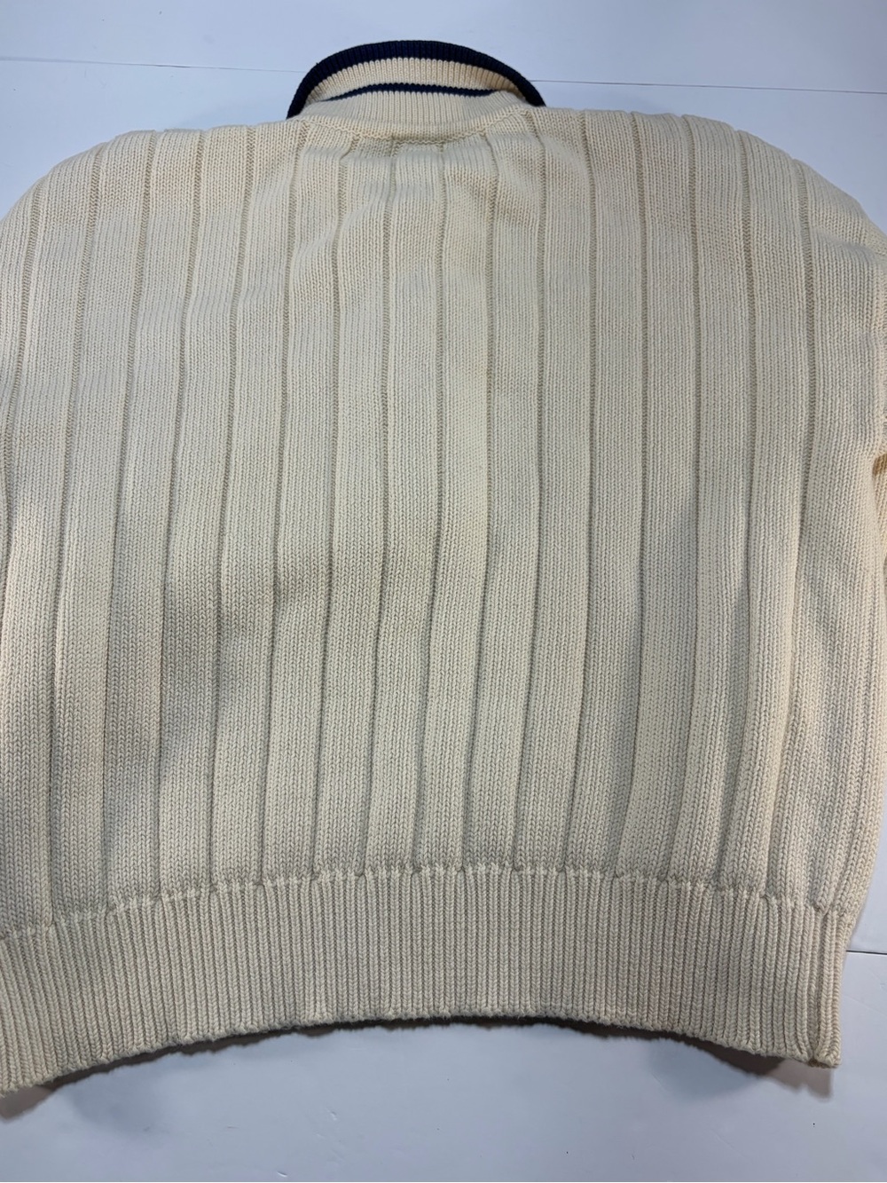 Vintage 90s GAP Crest Knit Polo Sweater Ivory Men's XL Old Money Preppy - Picture 8 of 8